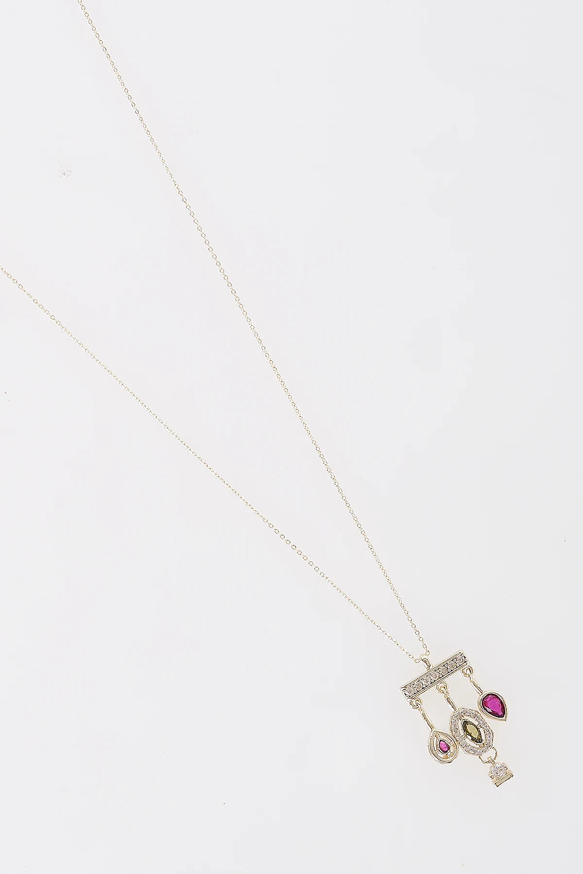 Triple Pendant Necklace Gold
