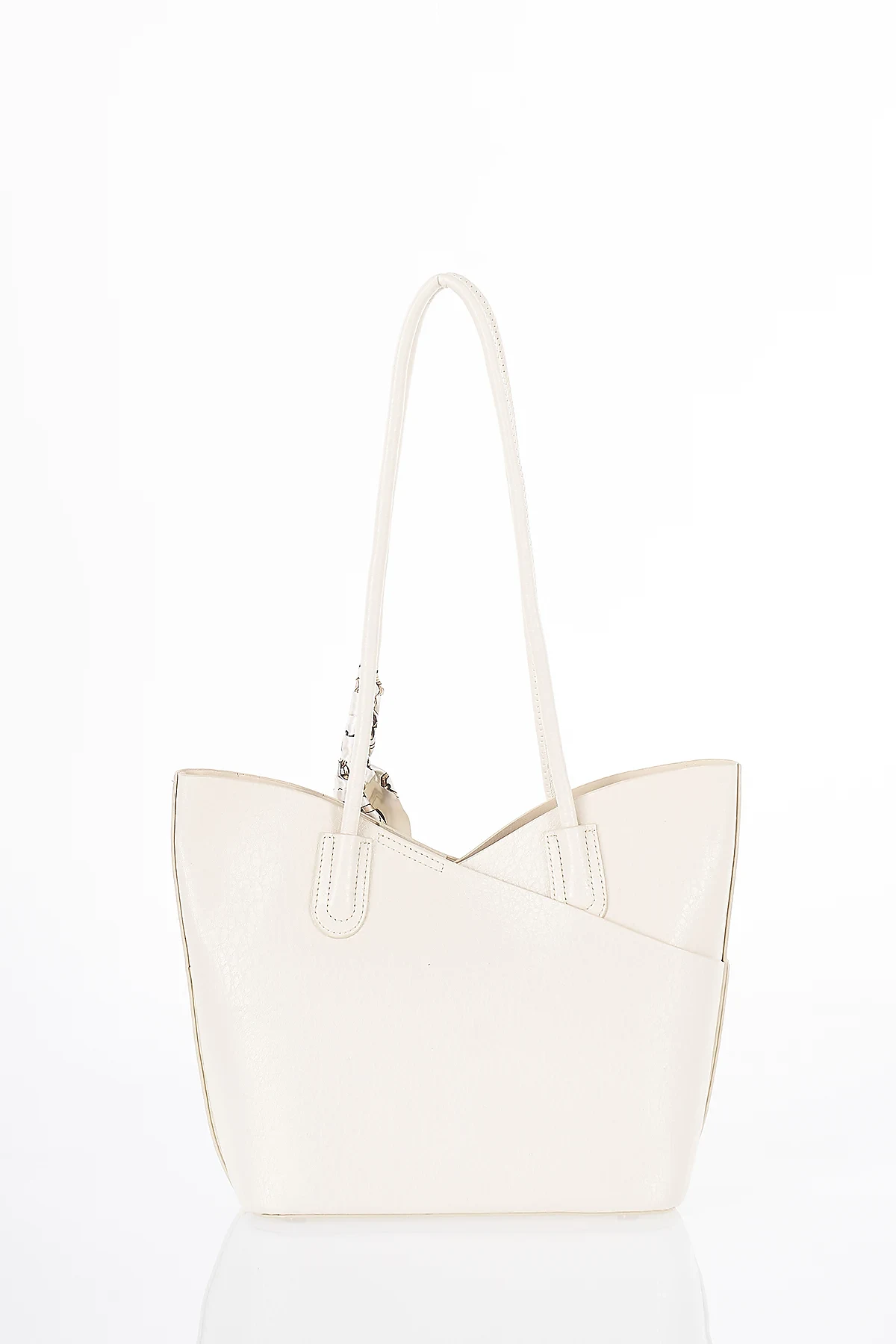 Scarf Detail Shoulder Bag Cream