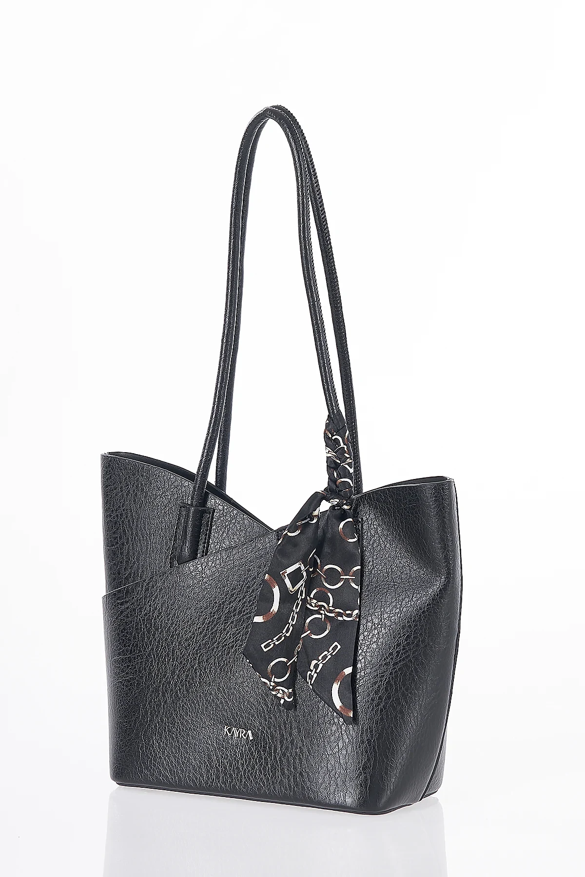 Scarf Detail Shoulder Bag Black