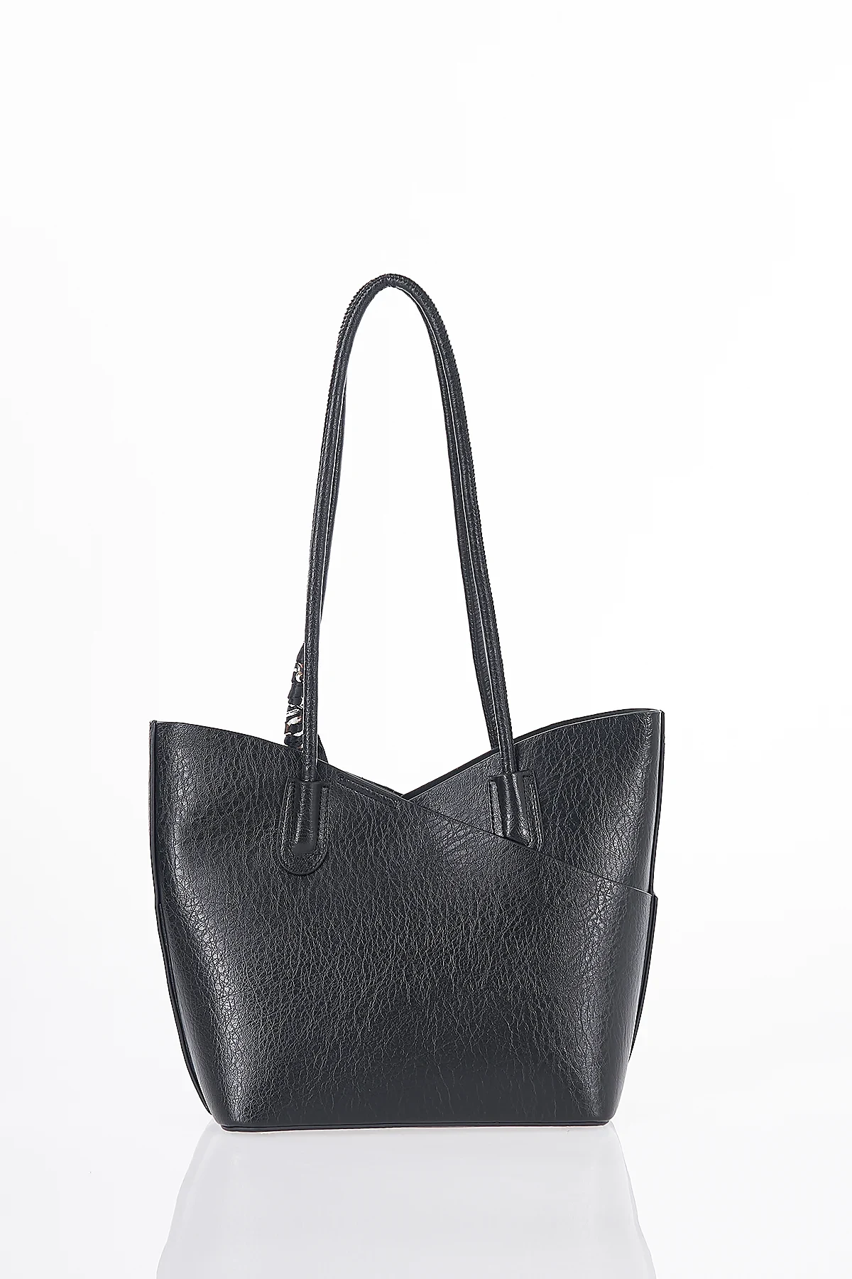 Scarf Detail Shoulder Bag Black