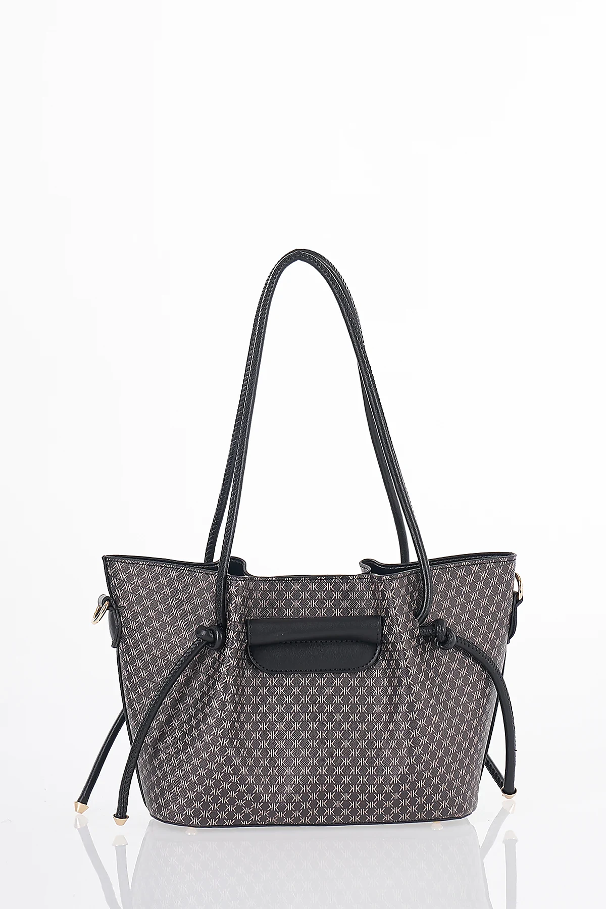 Gathered Detail Shoulder Bag Black