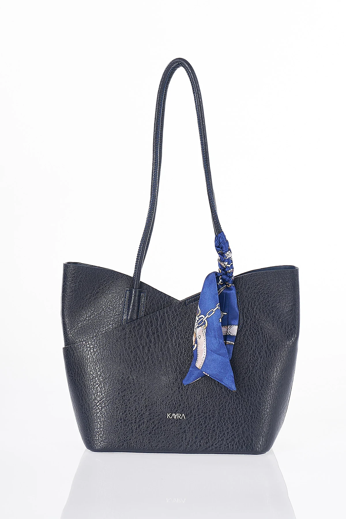 Scarf Detail Shoulder Bag Navy