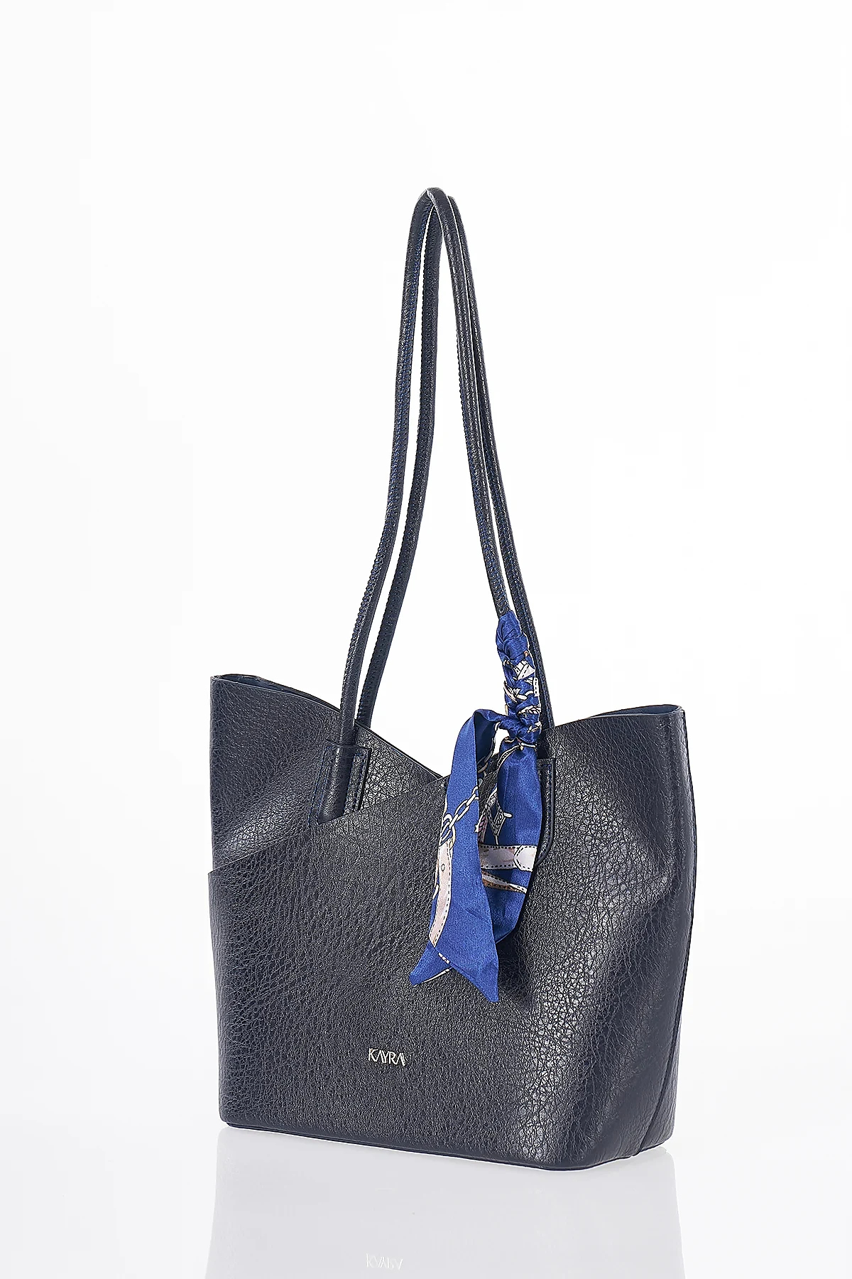 Scarf Detail Shoulder Bag Navy
