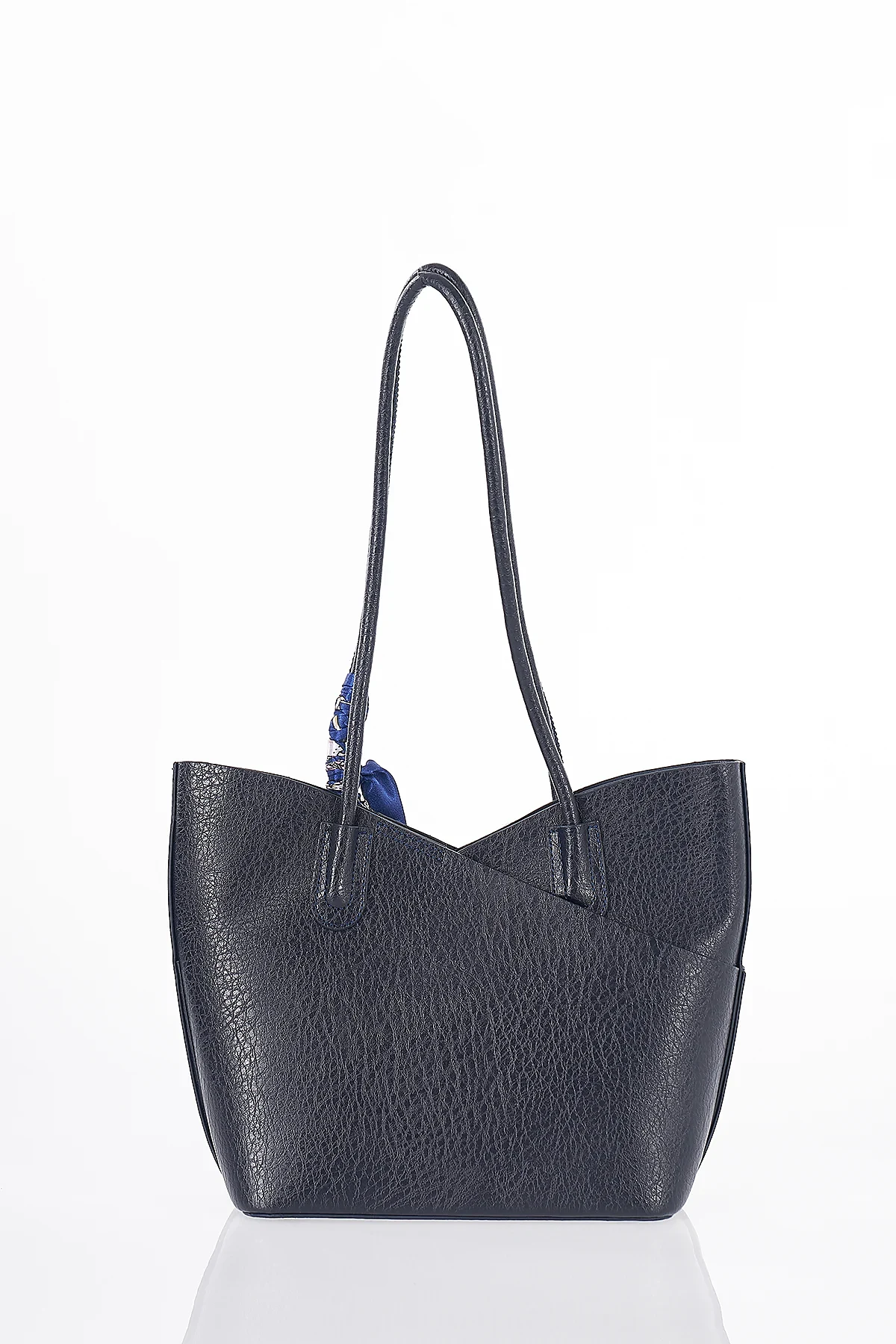 Scarf Detail Shoulder Bag Navy