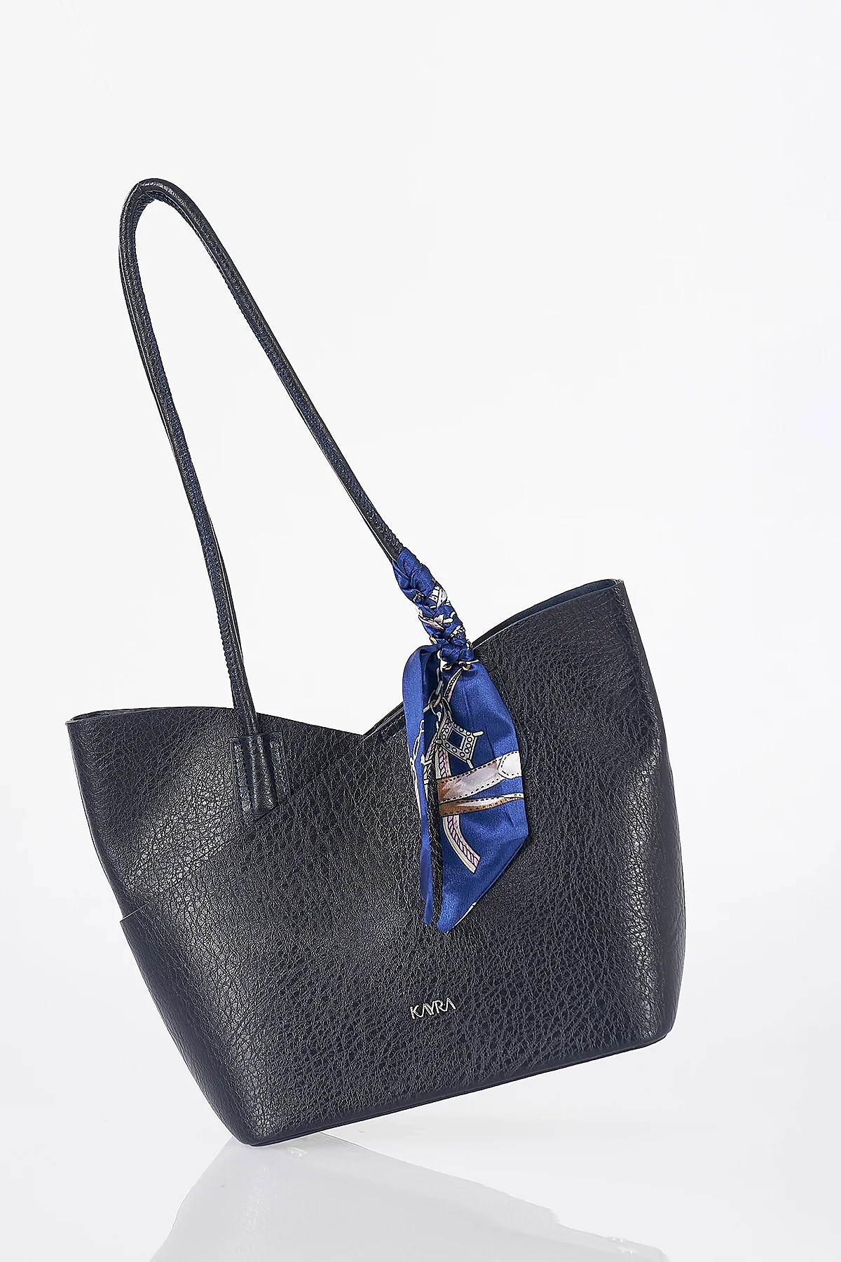 Scarf Detail Shoulder Bag Navy