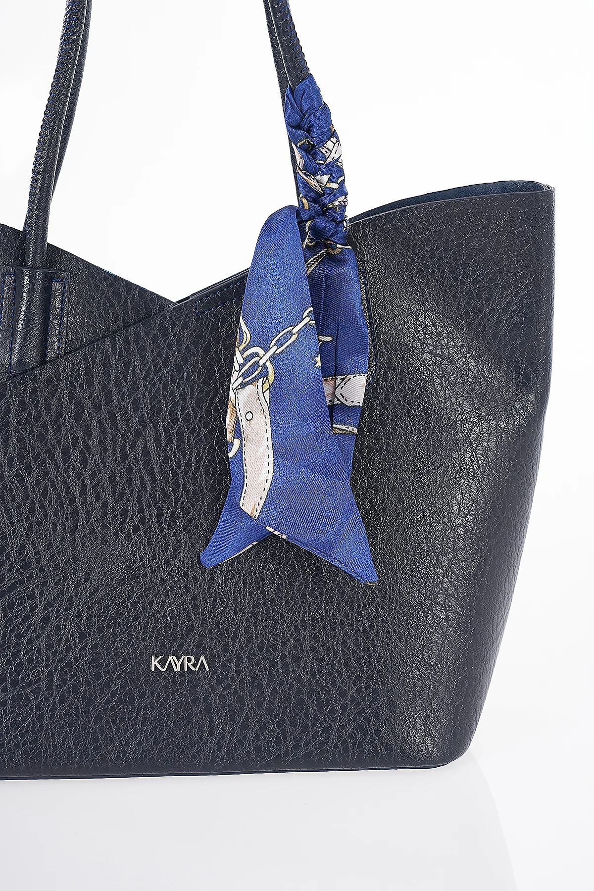 Scarf Detail Shoulder Bag Navy