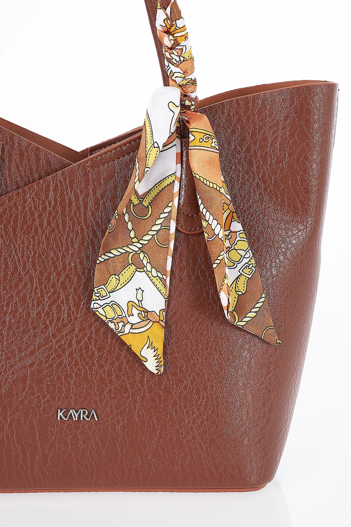 Scarf Detail Shoulder Bag Tan