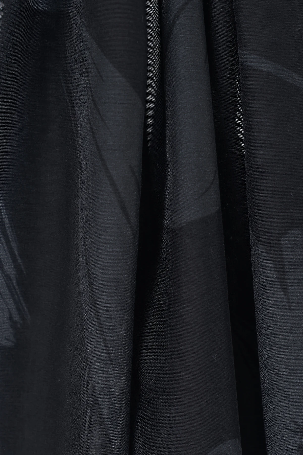 Floral Pattern Silk Scarf Black