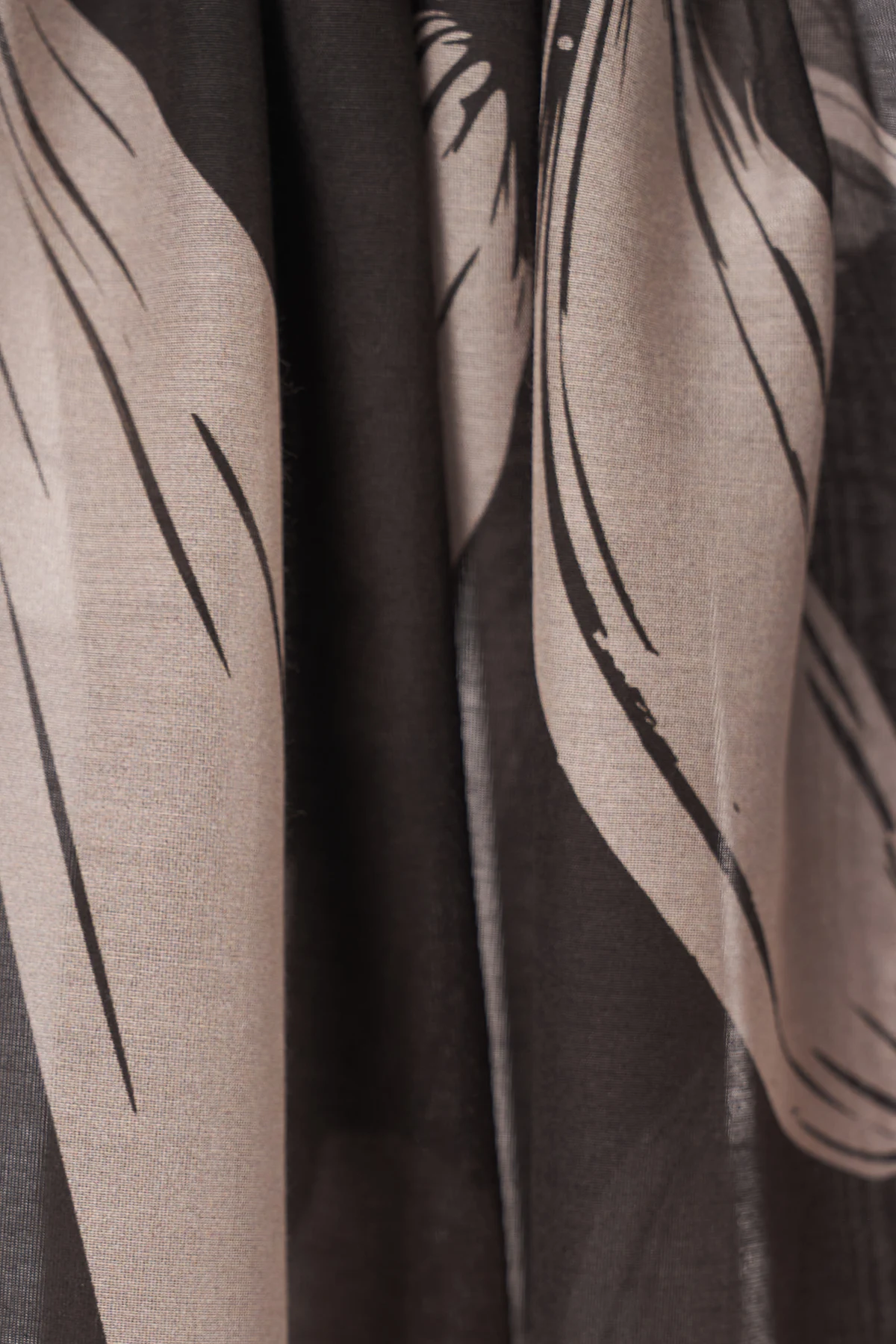 Floral Pattern Silk Scarf Dark Brown
