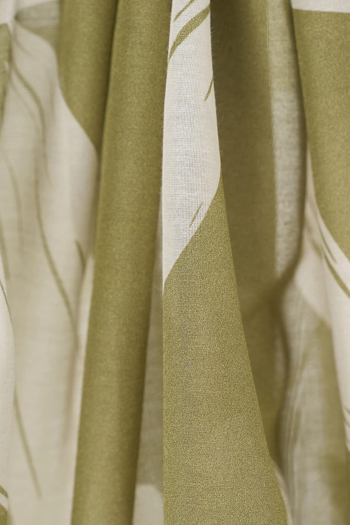 Floral Pattern Silk Scarf Matcha Green