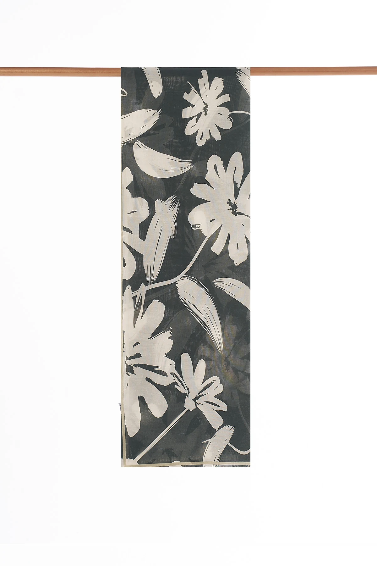 Floral Pattern Silk Scarf Forest Green