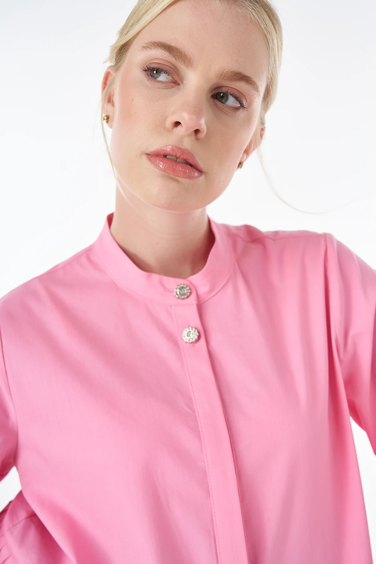 Piliseli Pamuklu Tunik Pembe 