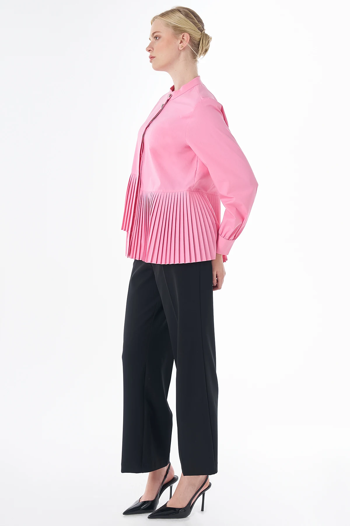 Piliseli Pamuklu Tunik Pembe 