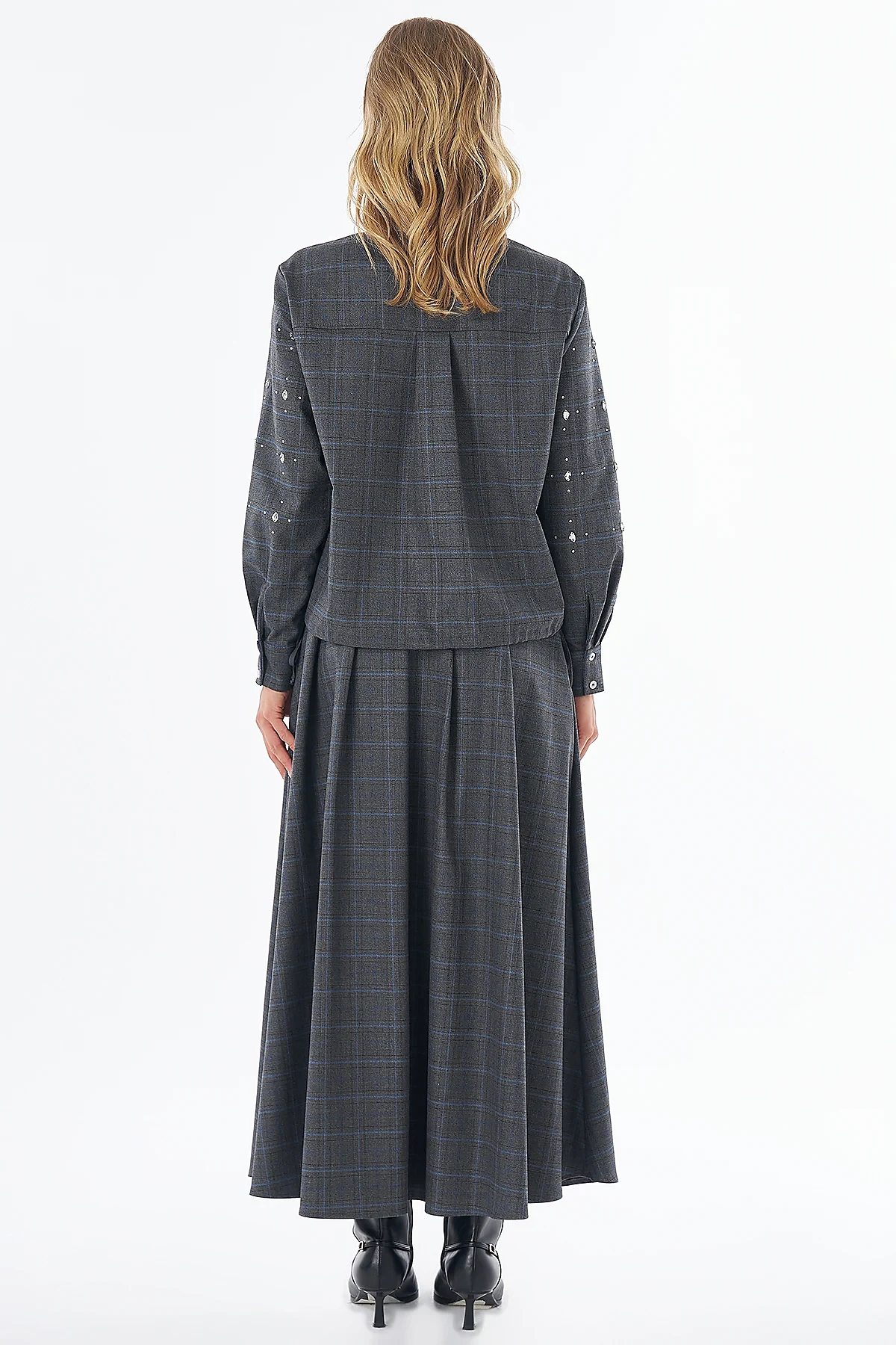 Checkered Two-Piece Set Charcoal