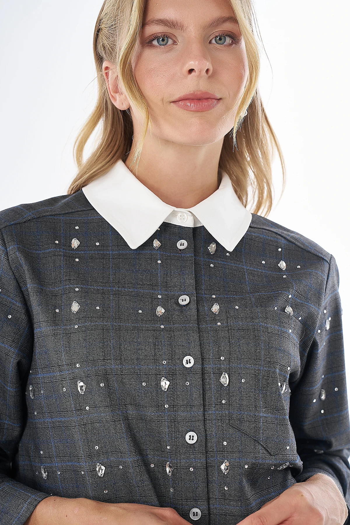Checkered Two-Piece Set Charcoal