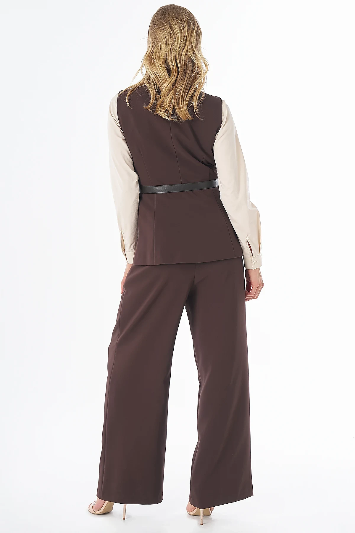 Vest and Trousers Two-Piece Set Brown 