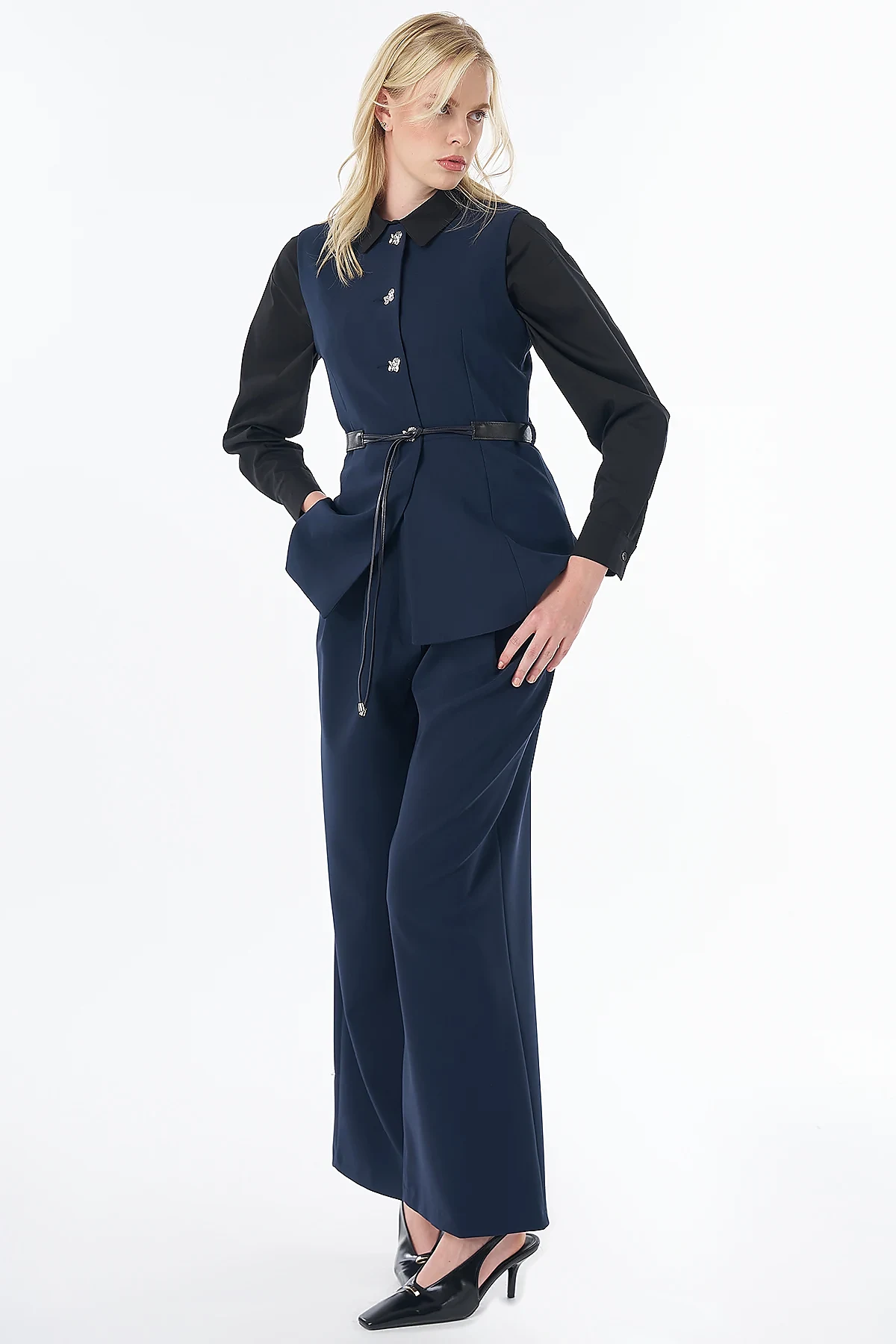 Vest and Trousers Two-Piece Set Navy