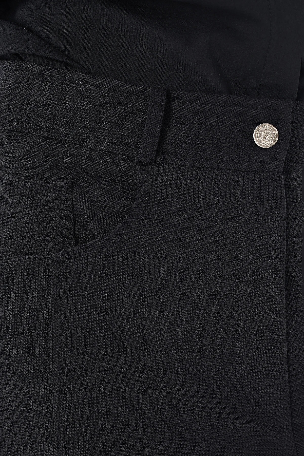 Stitch-Detail Wide-Leg Trousers Black 