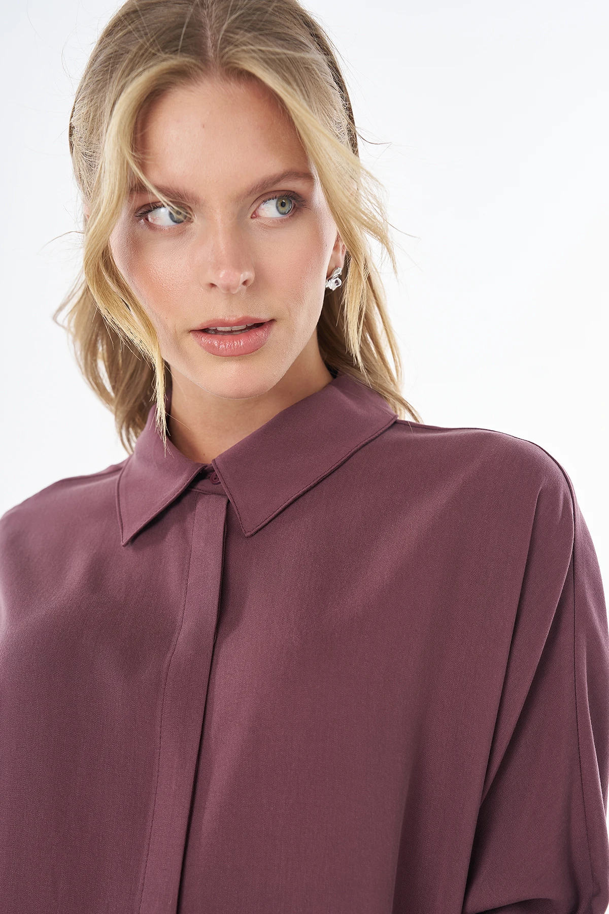 100% Lyocell Long Tunic Burgundy