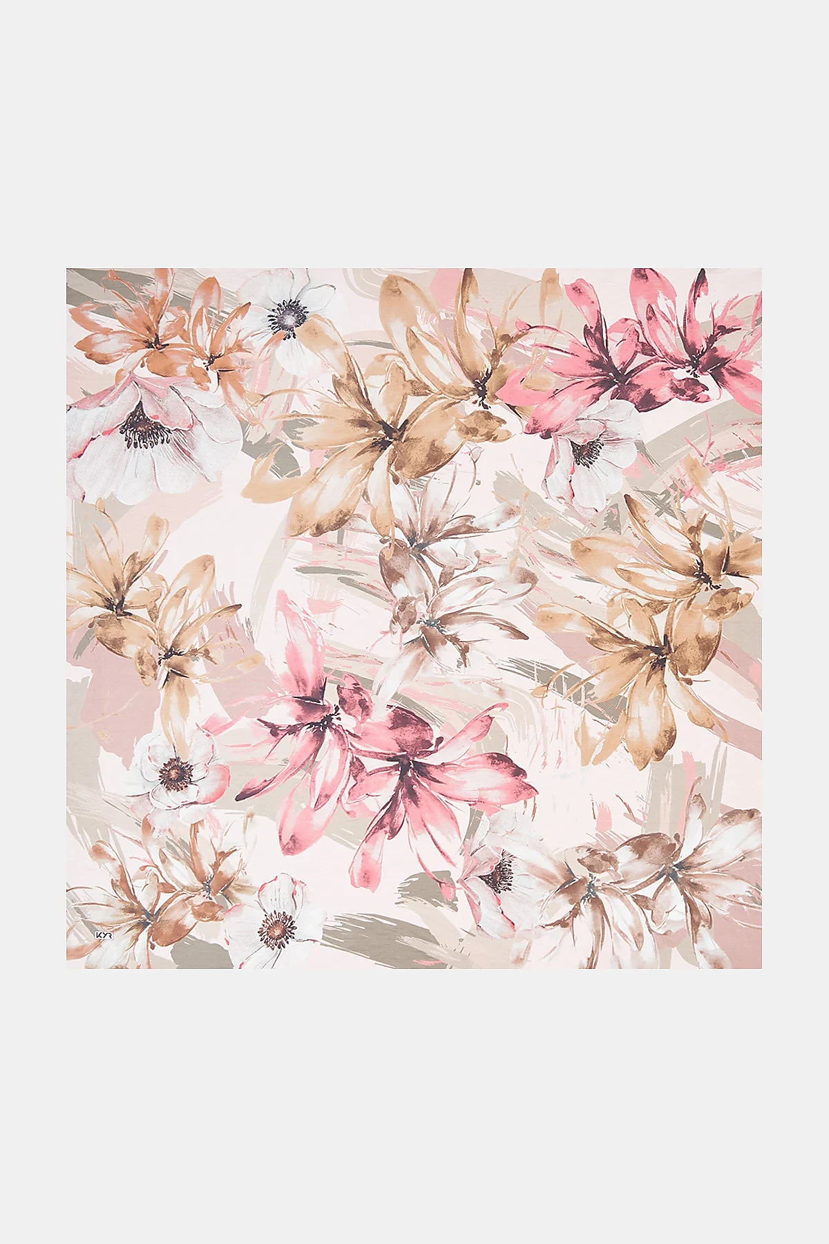 Large Floral Patterned Scarf Powder Pink