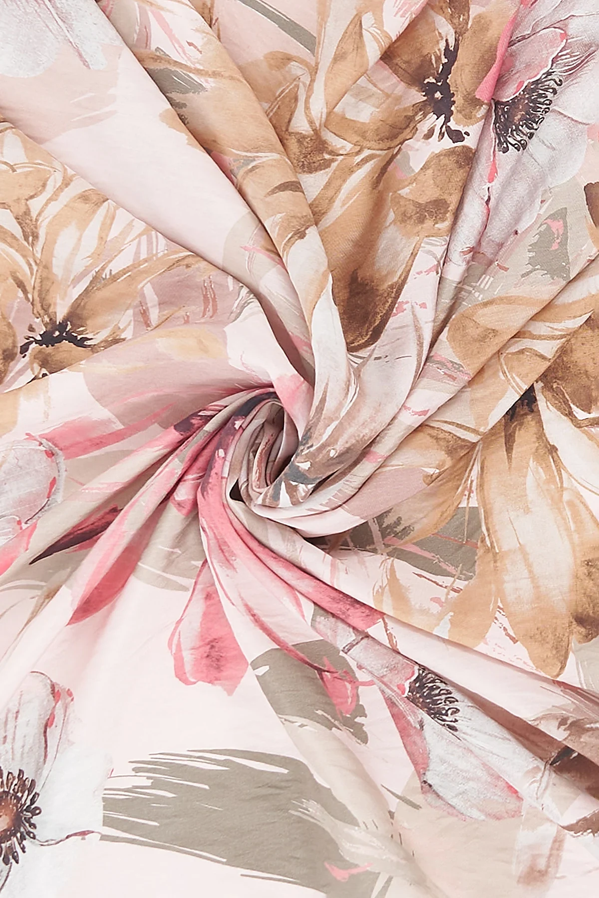 Large Floral Patterned Scarf Powder Pink