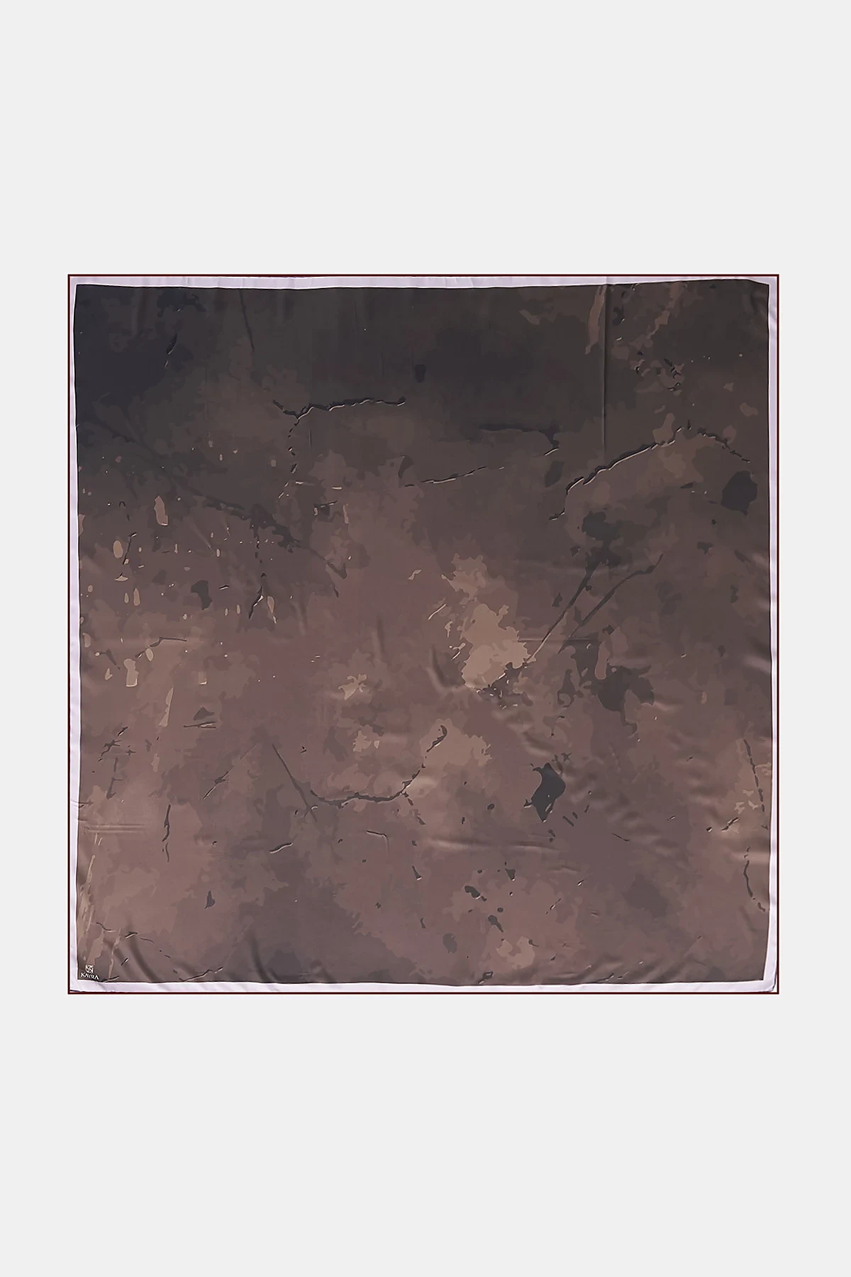 Patterned Twill Scarf Khaki