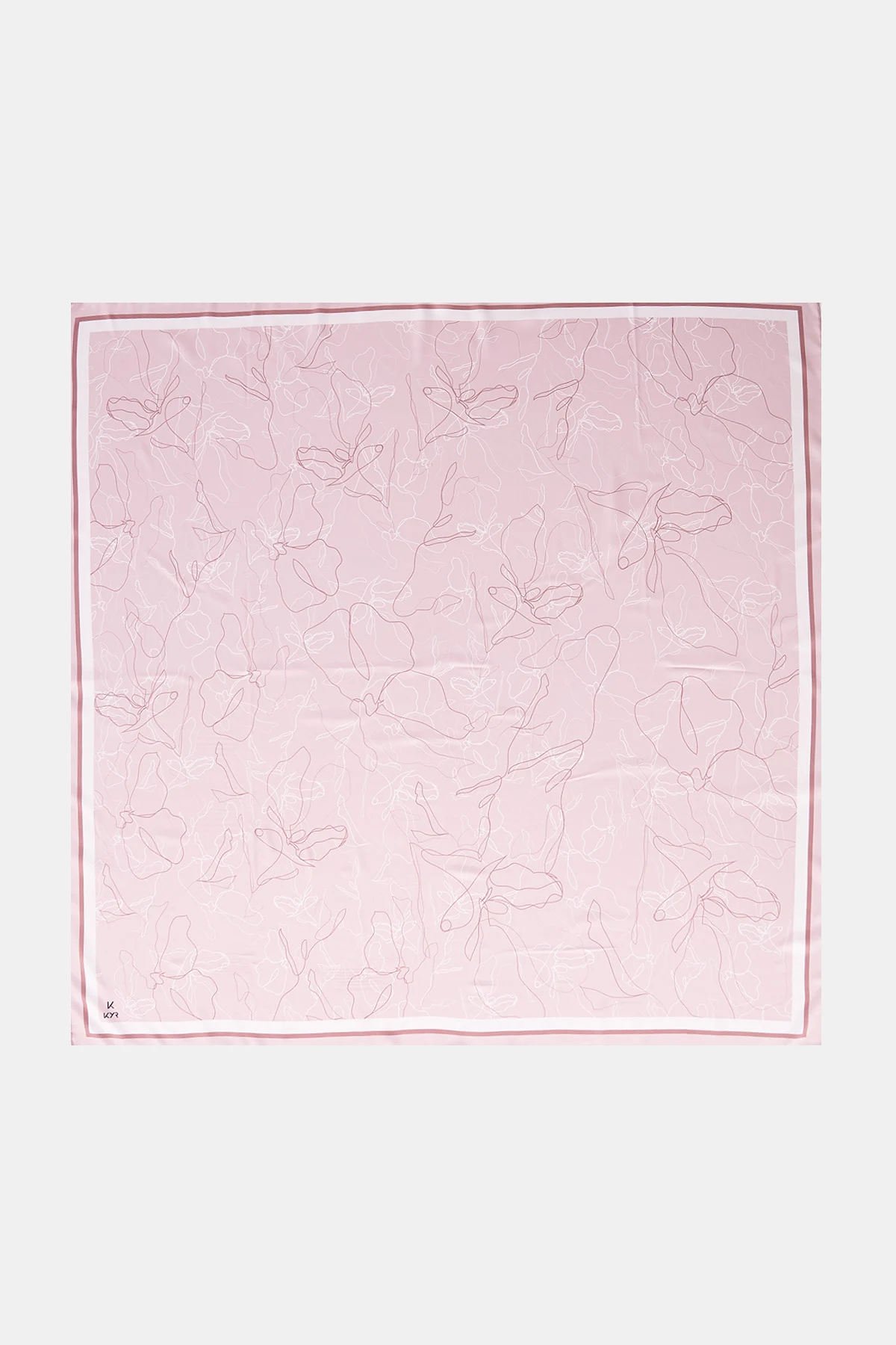 Line Drawing Twill Scarf Powder Pink