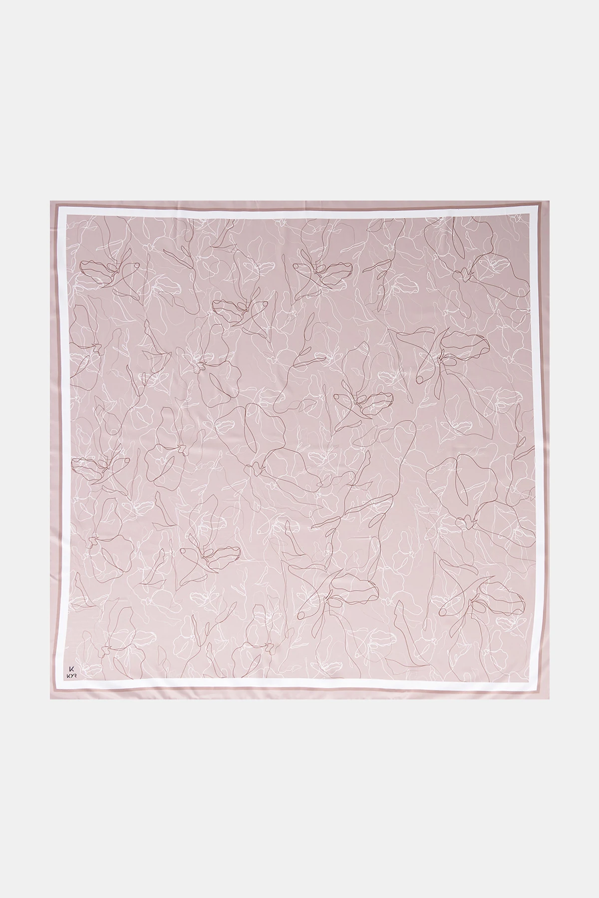 Line Drawing Twill Scarf Light Beige