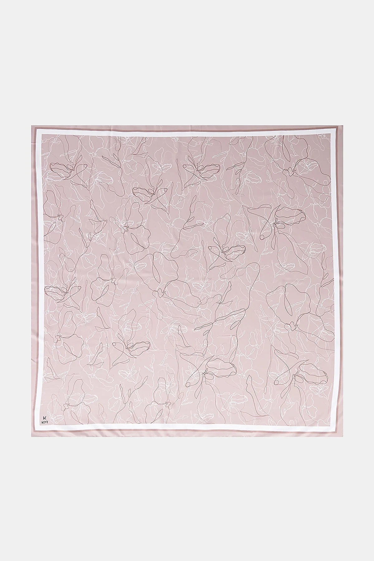 Line Drawing Twill Scarf Light Beige