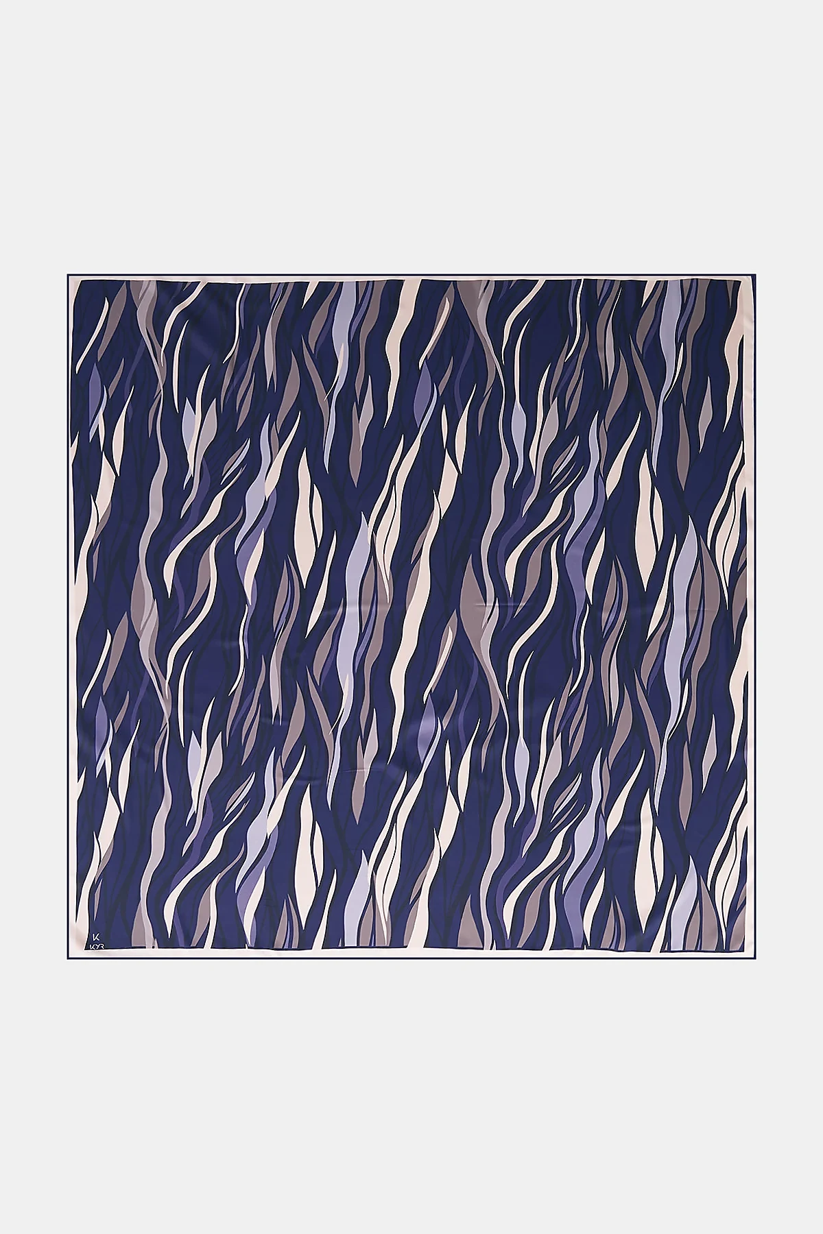 Wave Pattern Twill Scarf Navy
