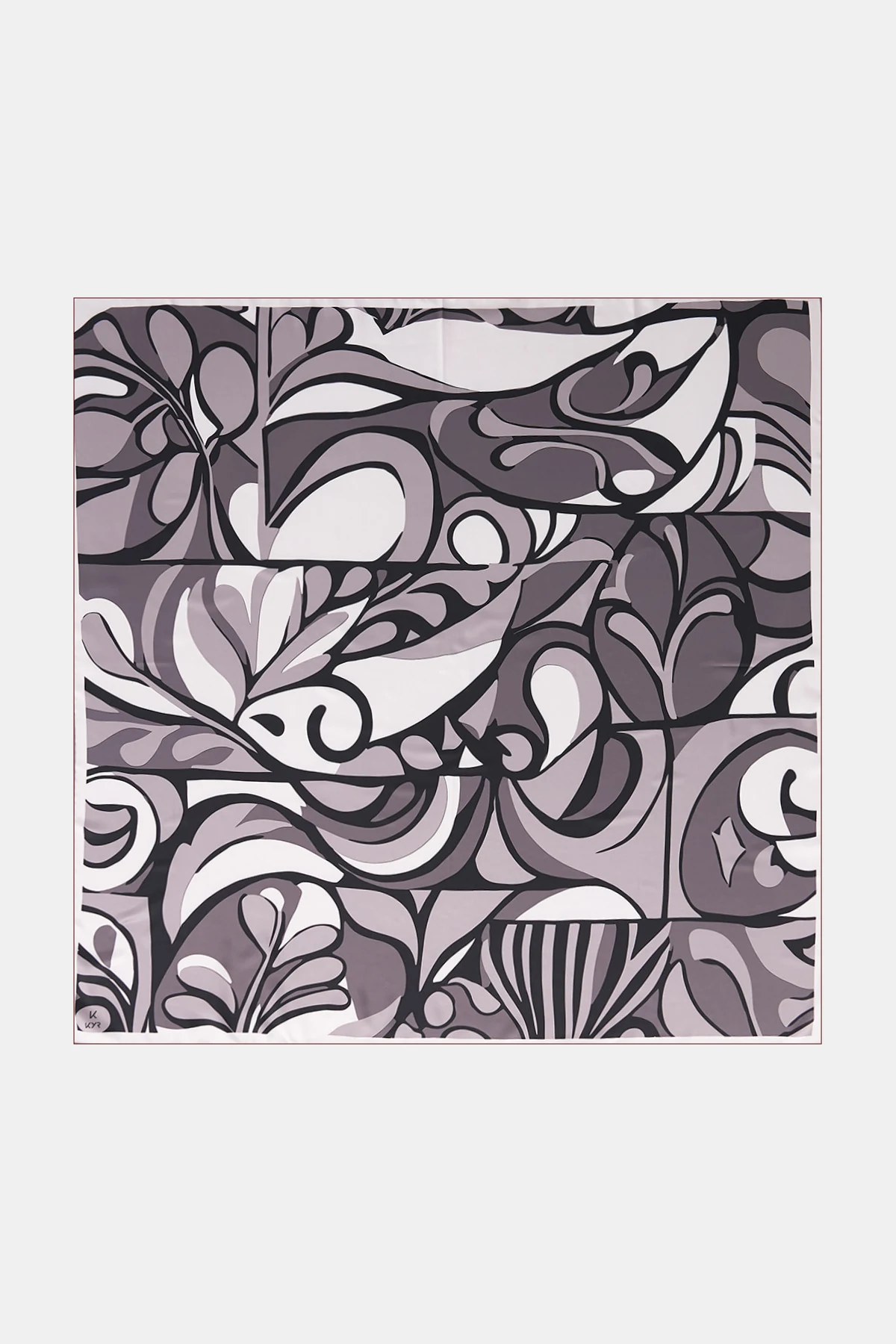 Botanical Patterned Scarf Black
