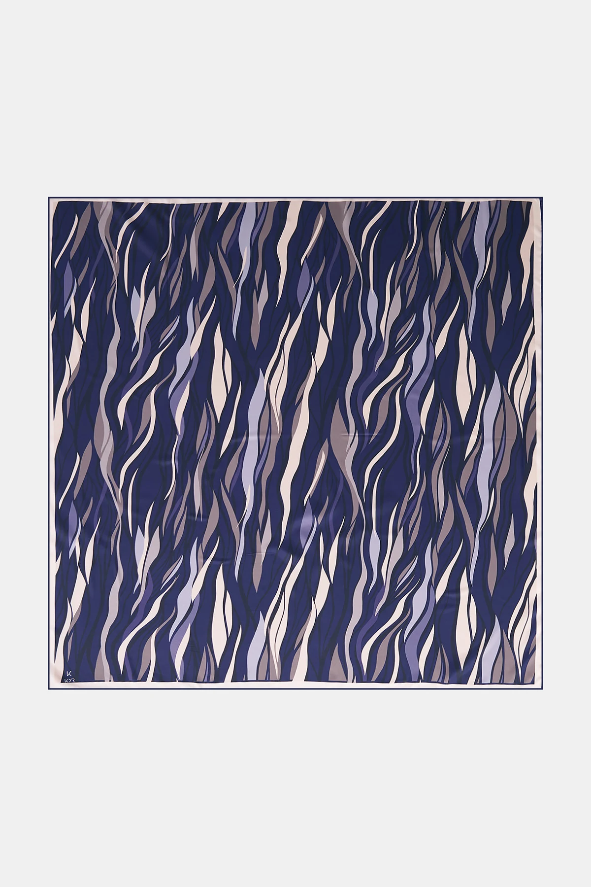 Wave Pattern Twill Scarf Navy