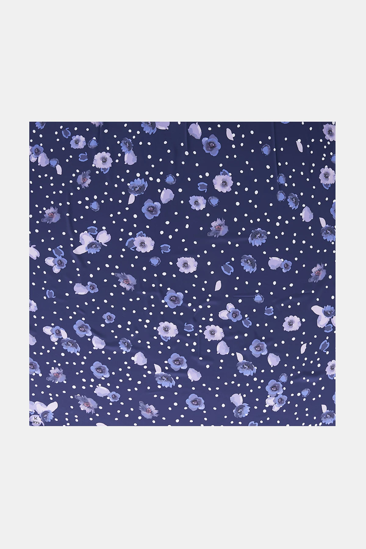 Polka Dot Pattern Twill Scarf Navy