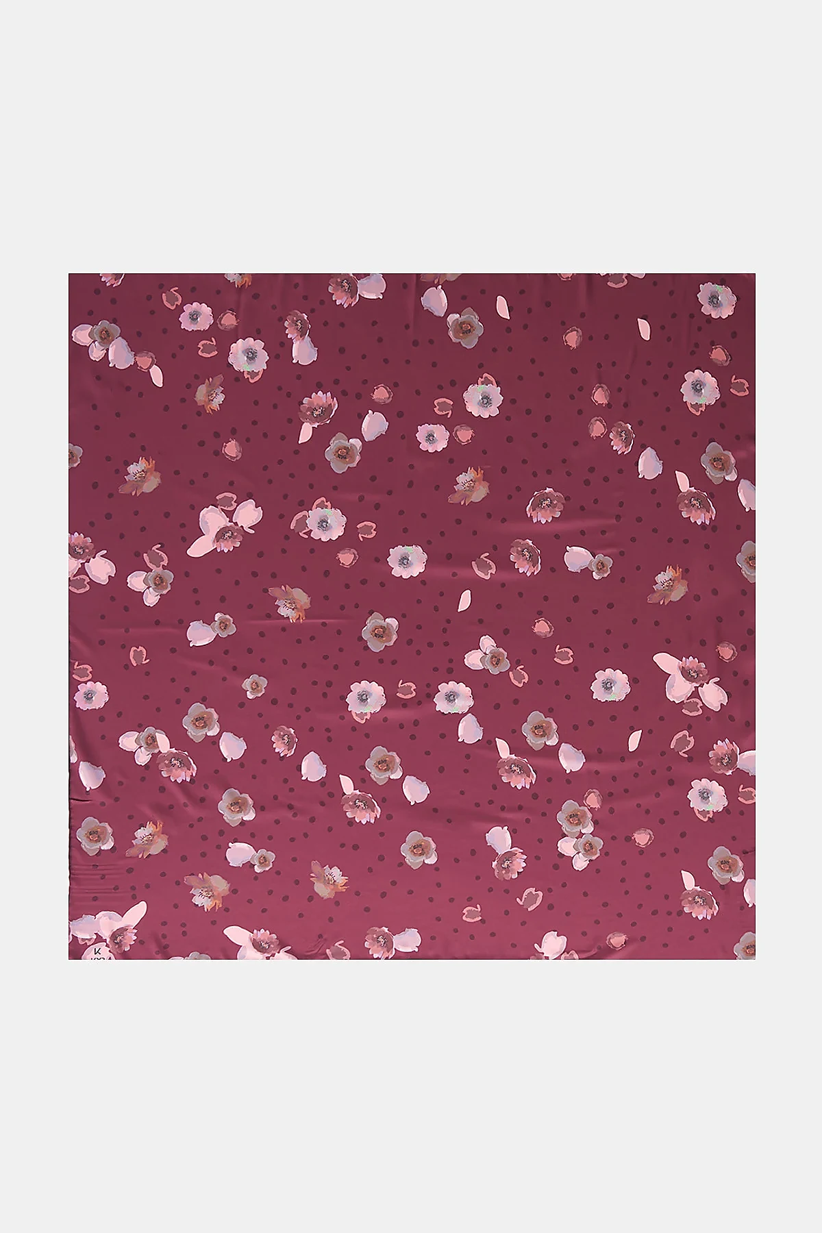 Polka Dot Pattern Twill Scarf Red
