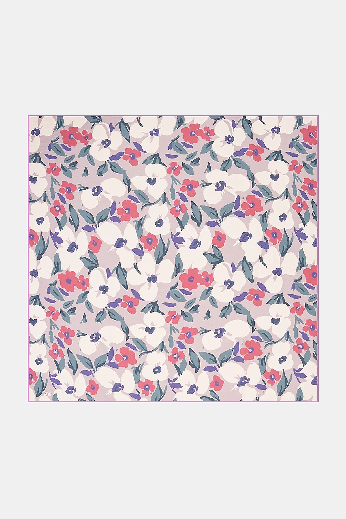 Floral Patterned Viscose Scarf Lilac