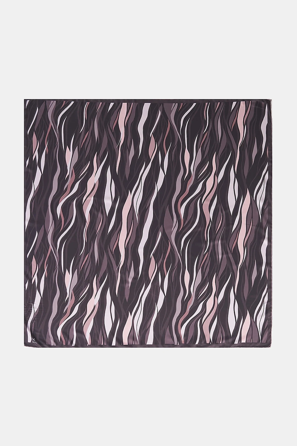 Wave Pattern Twill Scarf Dark Brown