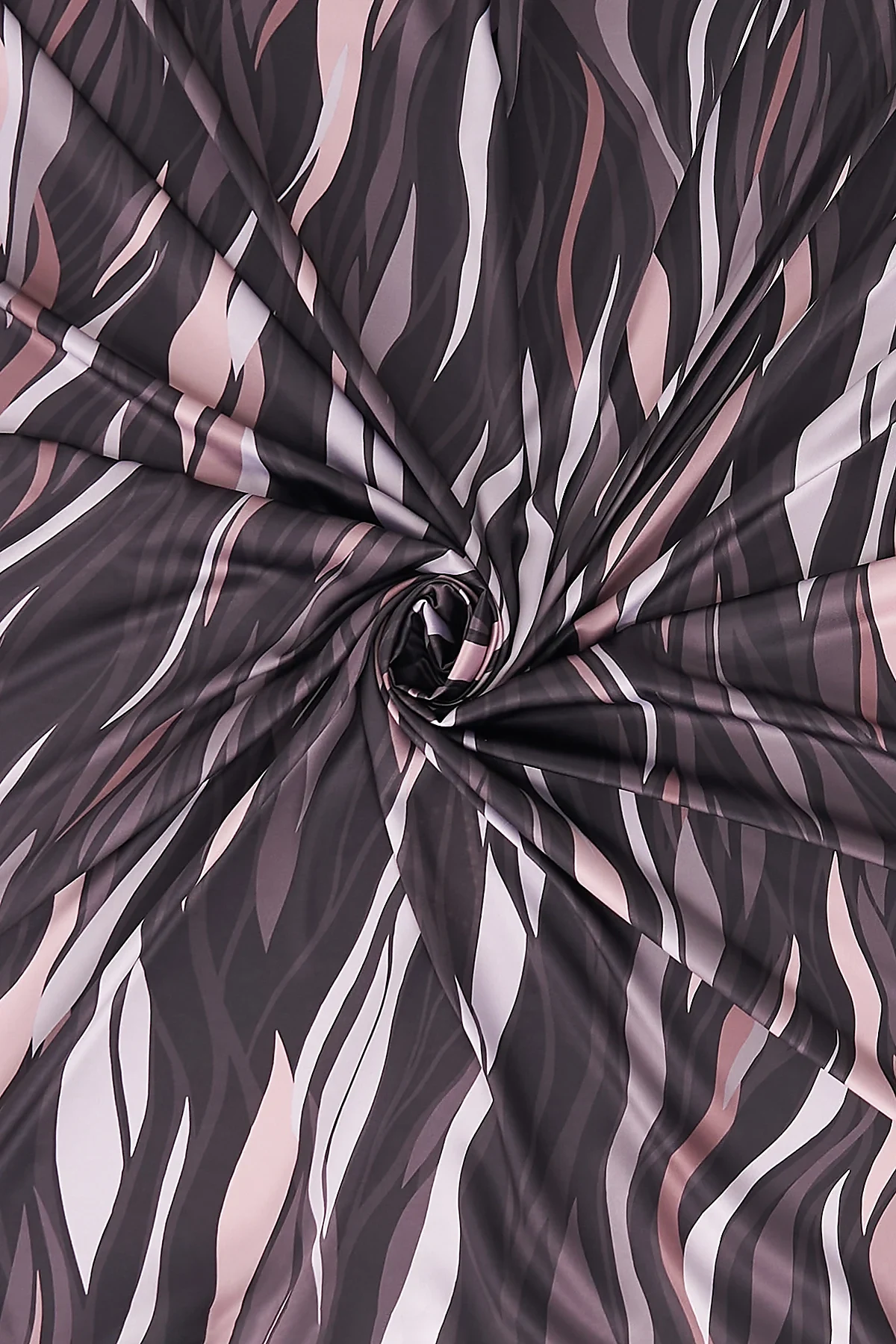 Wave Pattern Twill Scarf Dark Brown