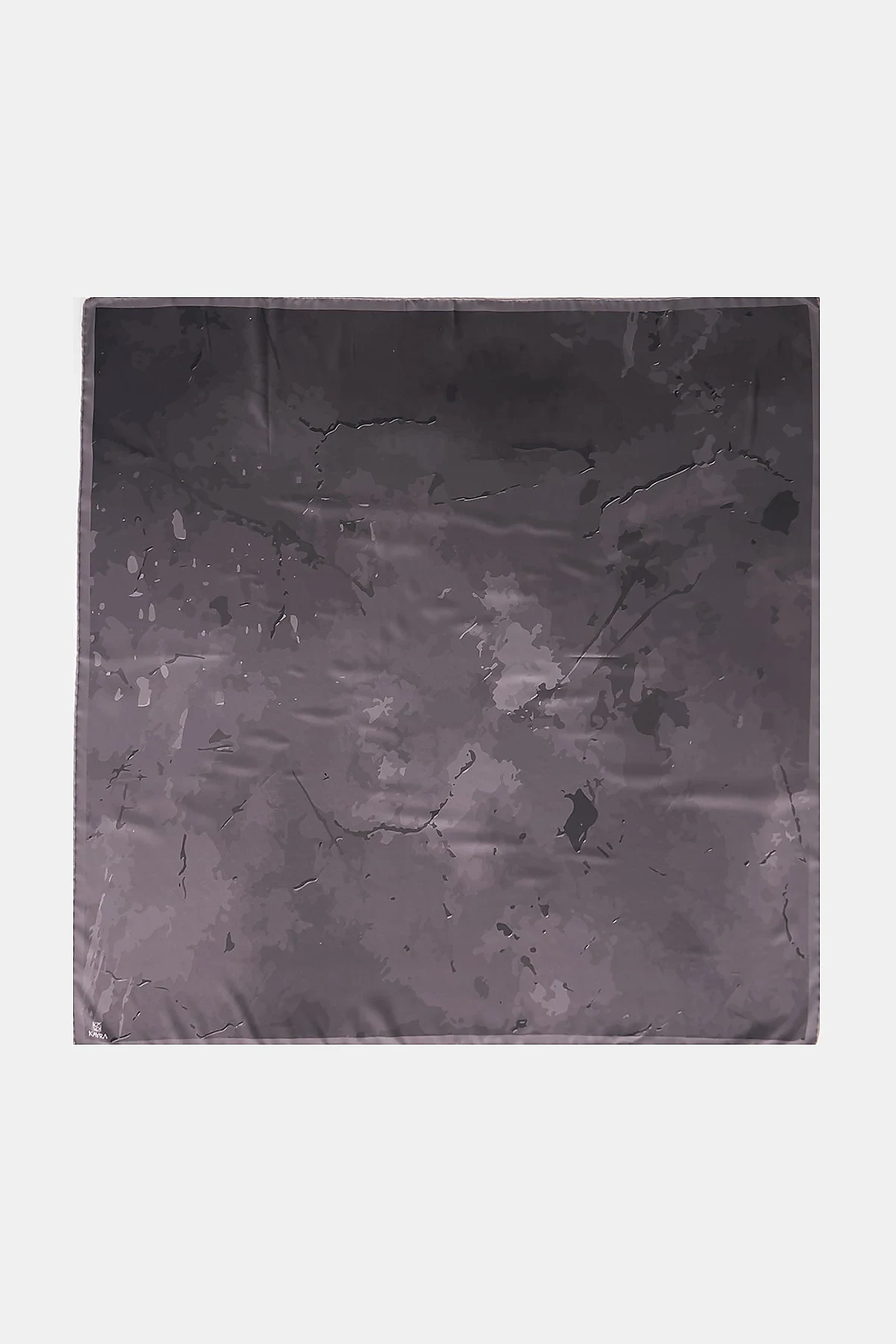 Patterned Twill Scarf Charcoal