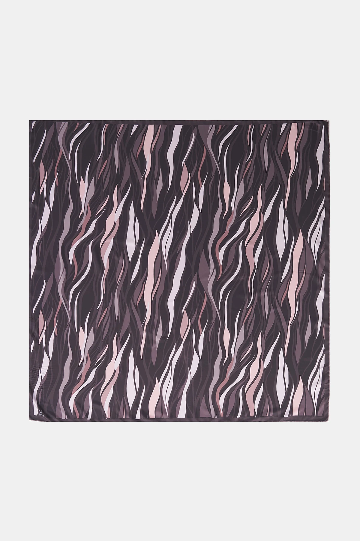 Wave Pattern Twill Scarf Dark Brown