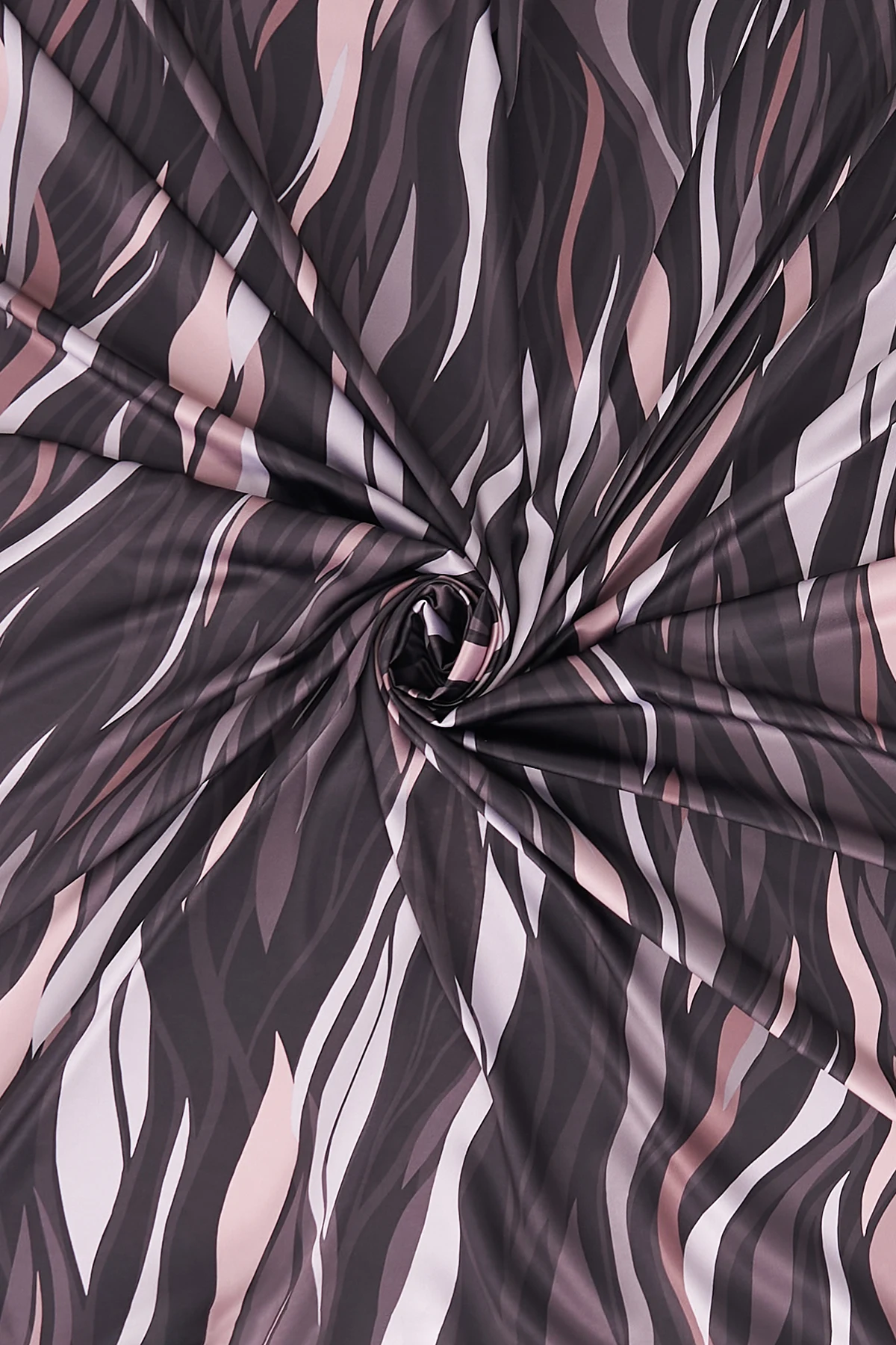 Wave Pattern Twill Scarf Dark Brown