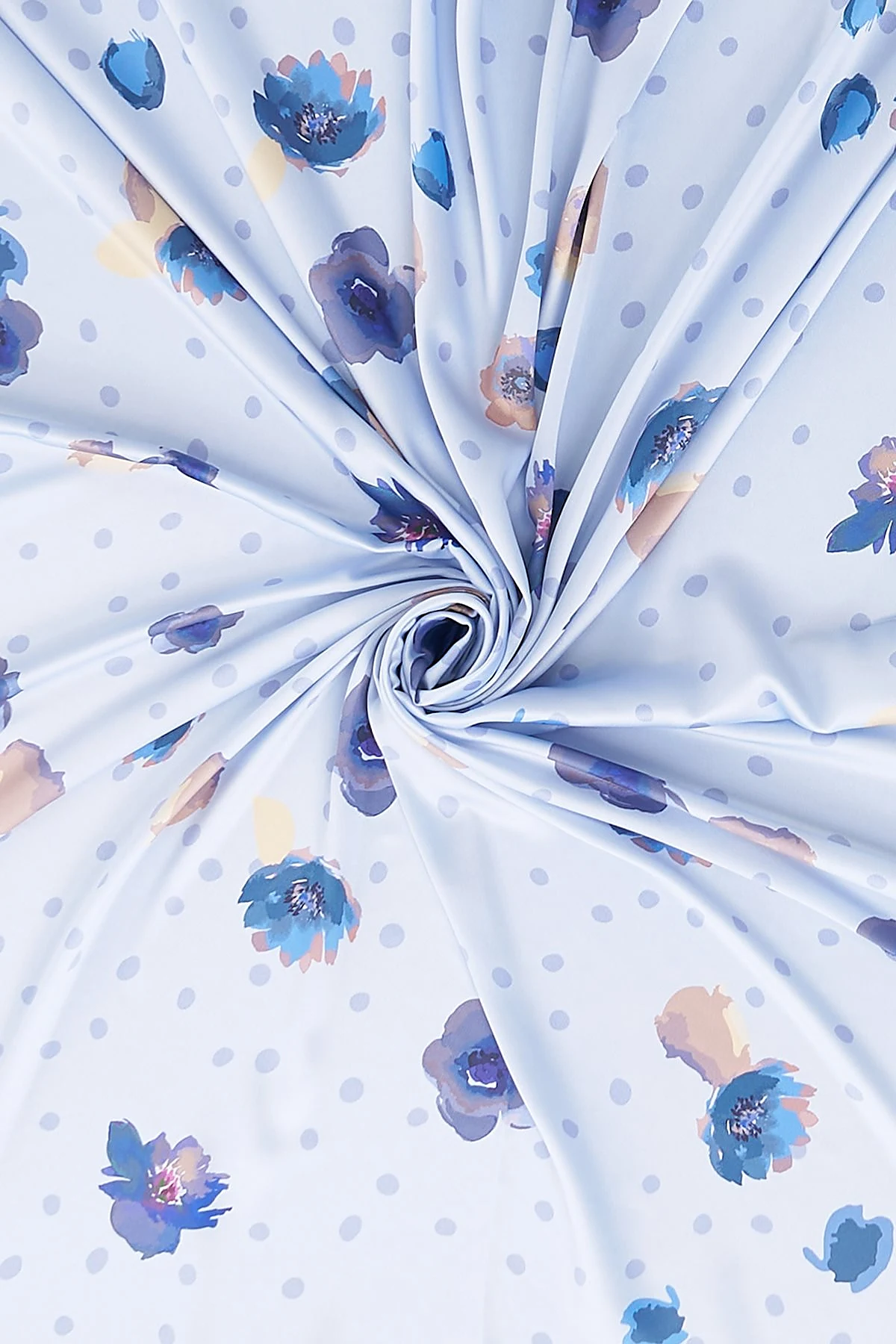 Polka Dot Pattern Twill Scarf Light Blue