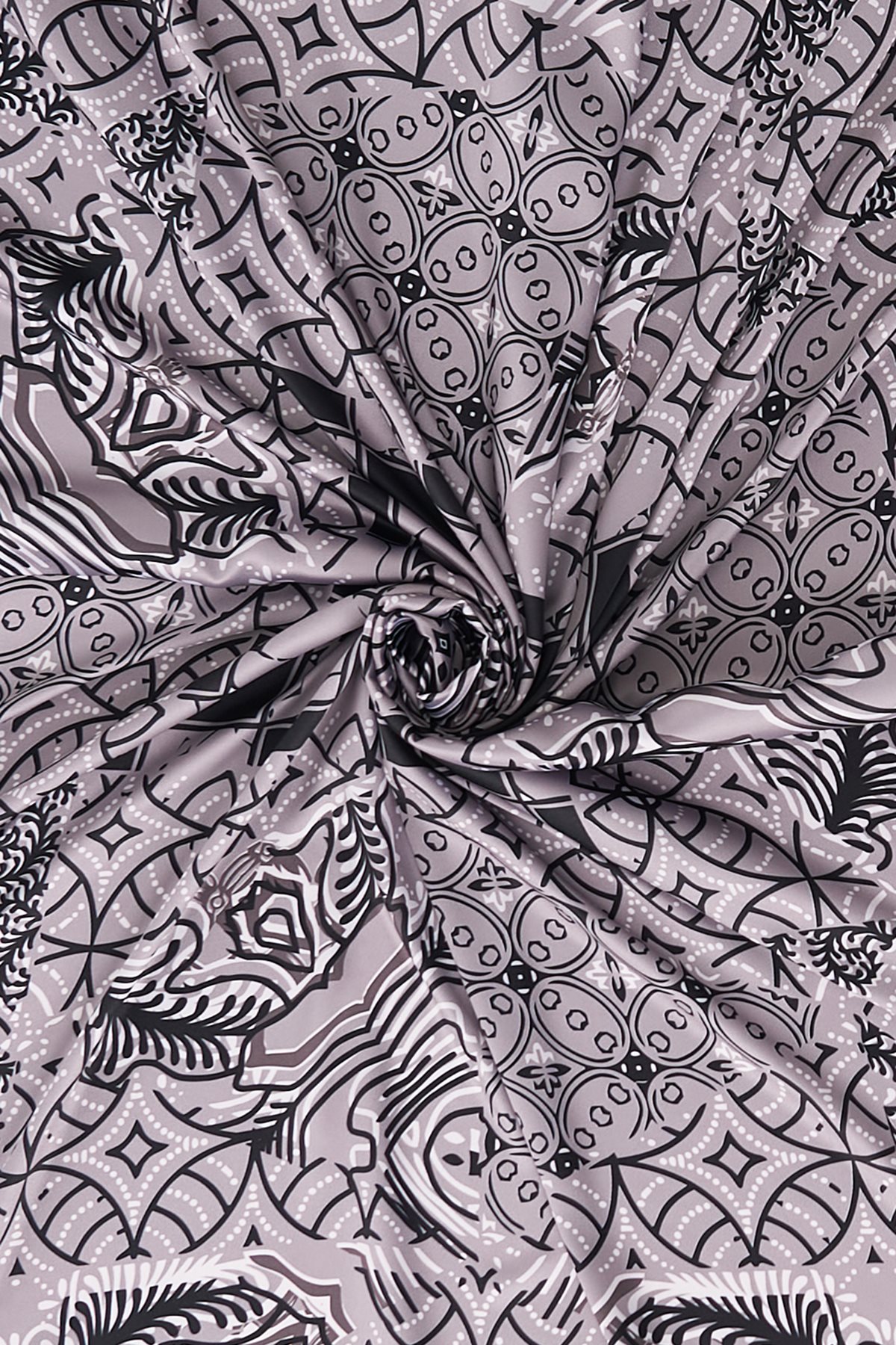 Ethnic Pattern Twill Scarf Black