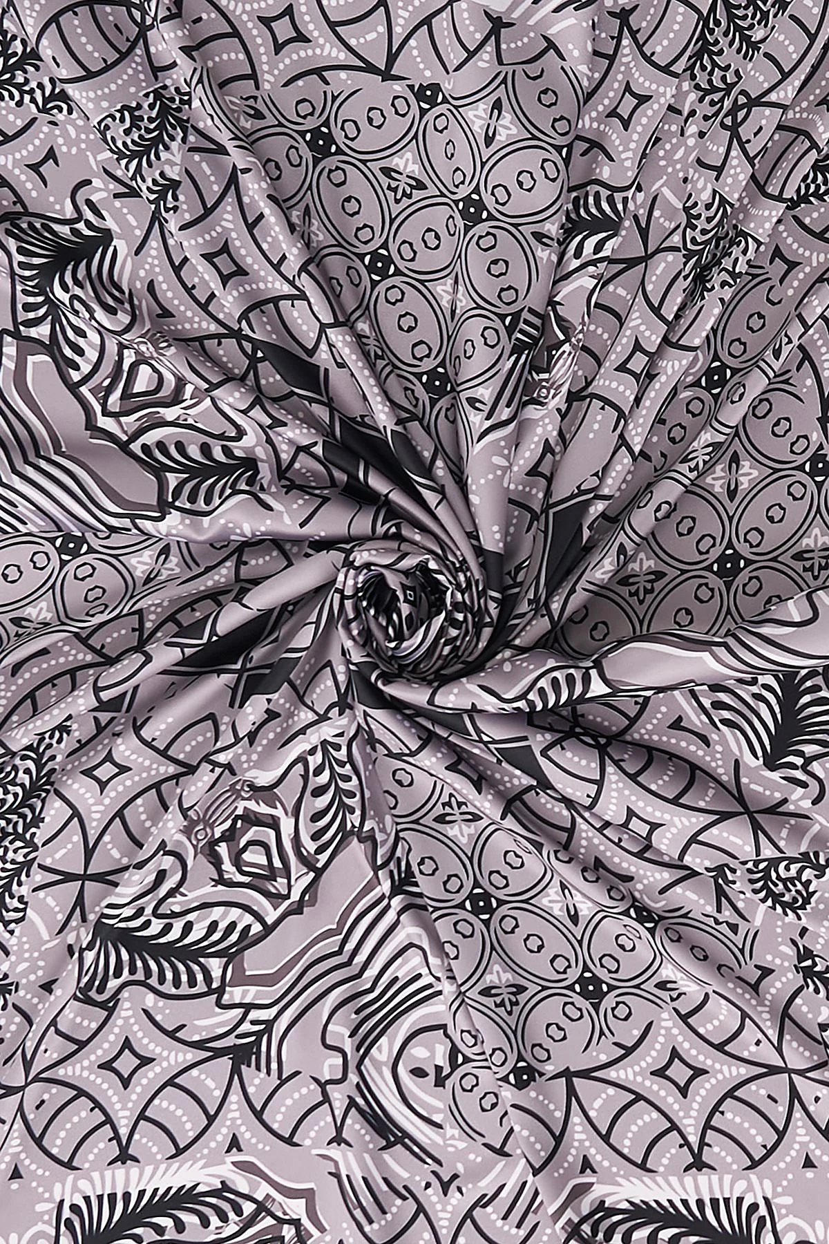 Ethnic Pattern Twill Scarf Black