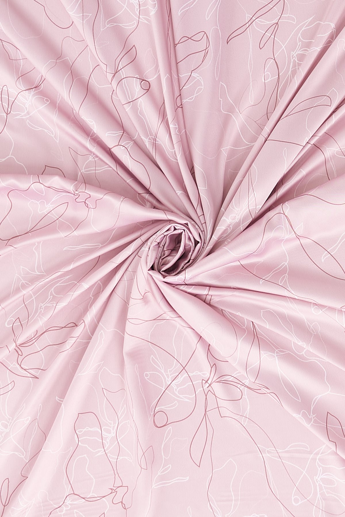 Line Drawing Twill Scarf Powder Pink