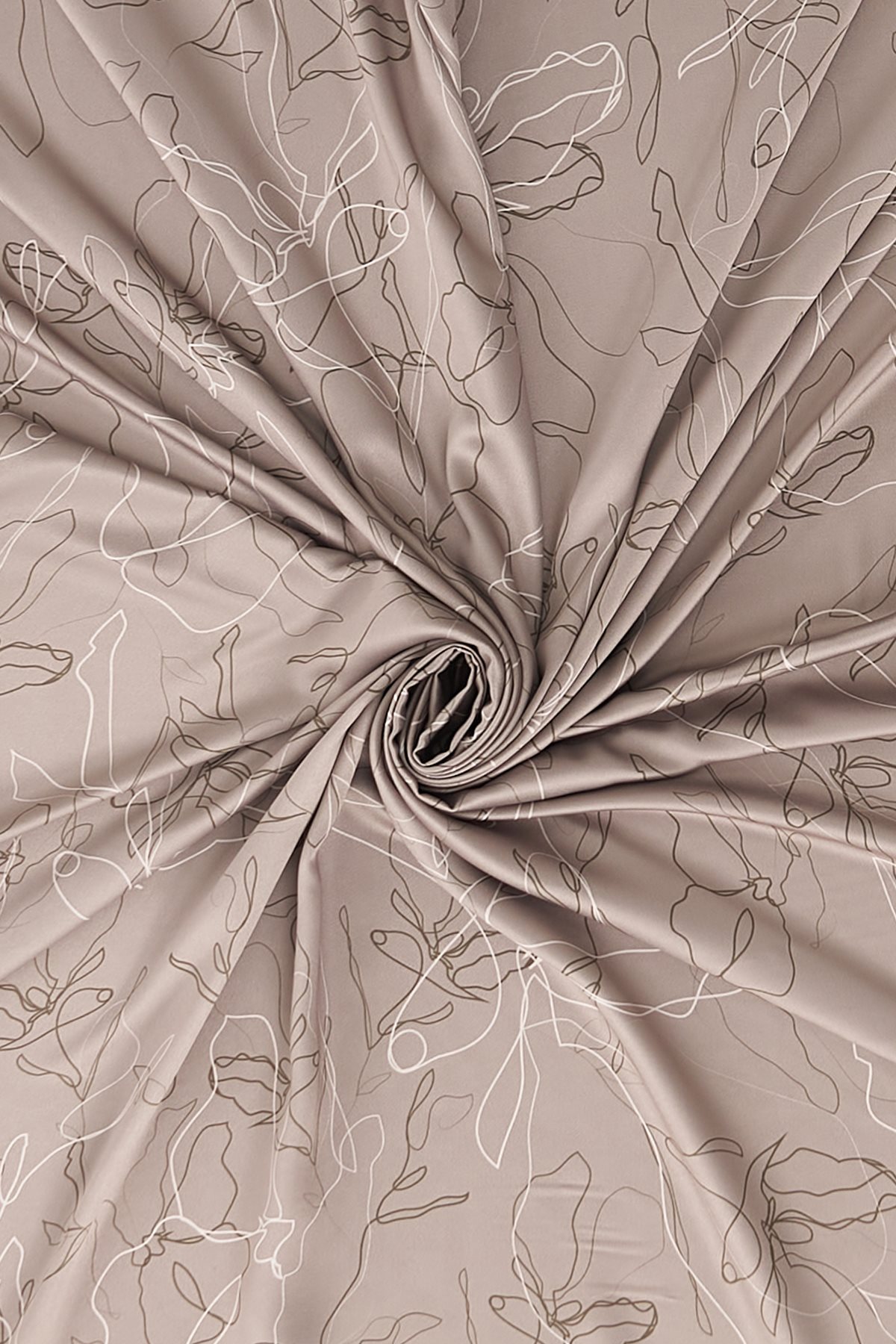 Line Drawing Twill Scarf Light Khaki