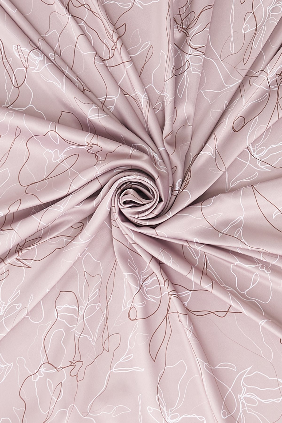 Line Drawing Twill Scarf Light Beige
