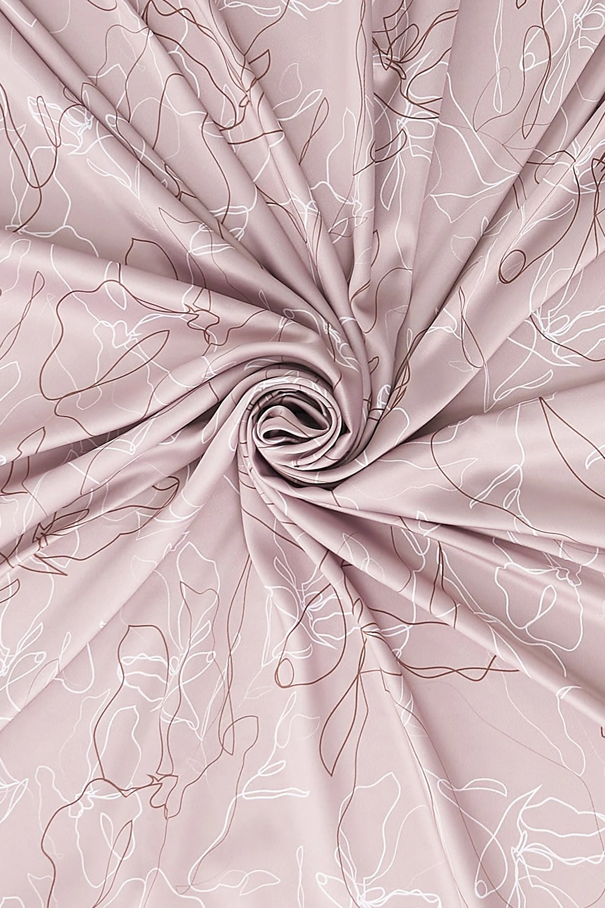Line Drawing Twill Scarf Light Beige
