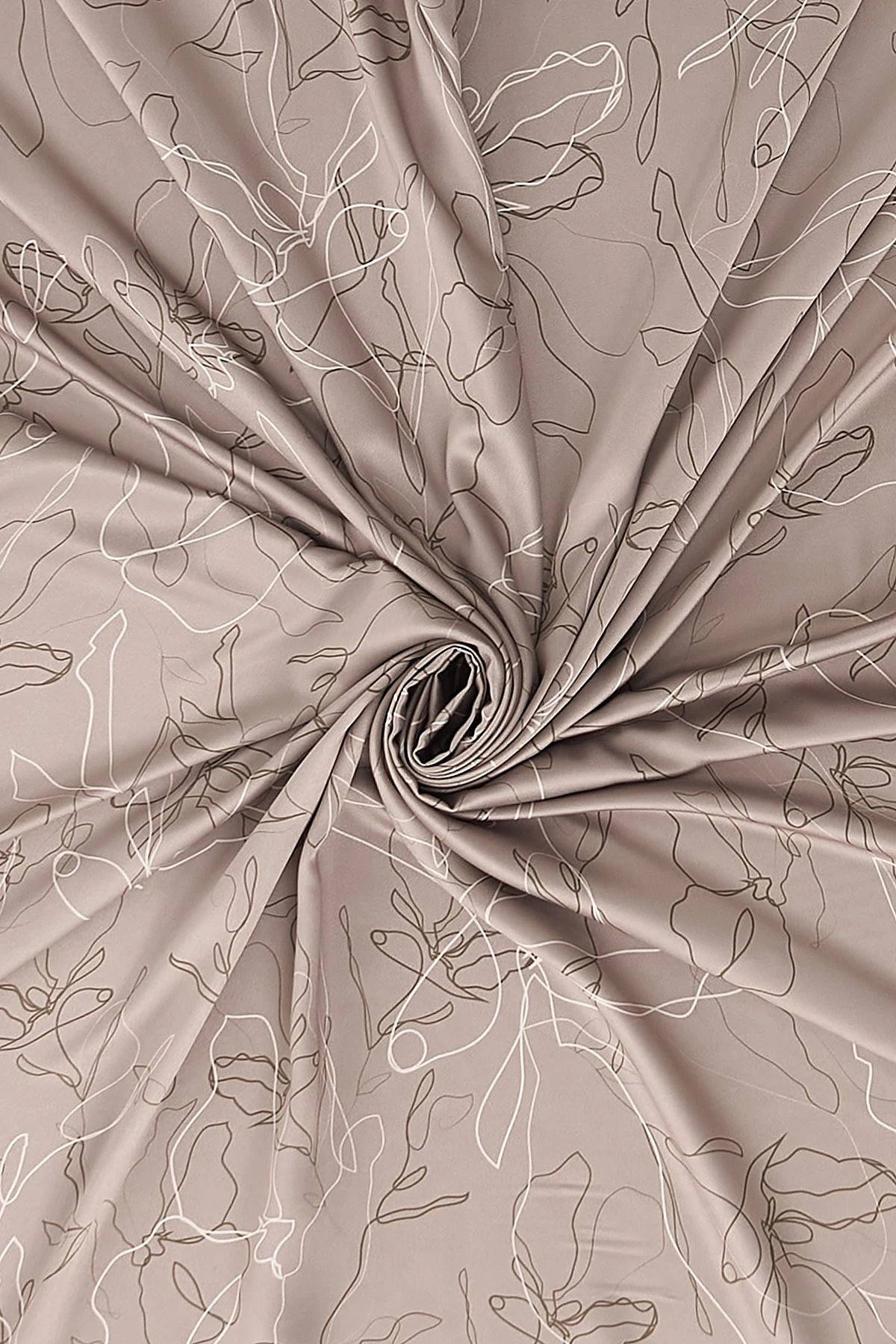 Line Drawing Twill Scarf Light Khaki