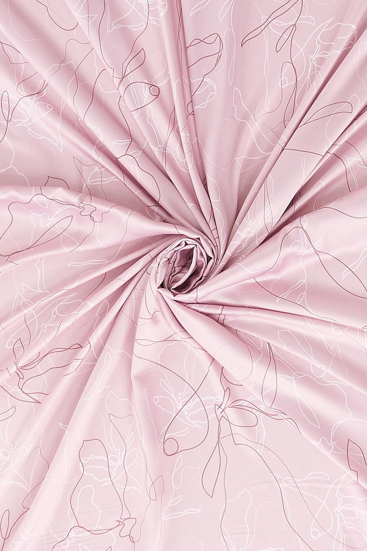 Line Drawing Twill Scarf Powder Pink