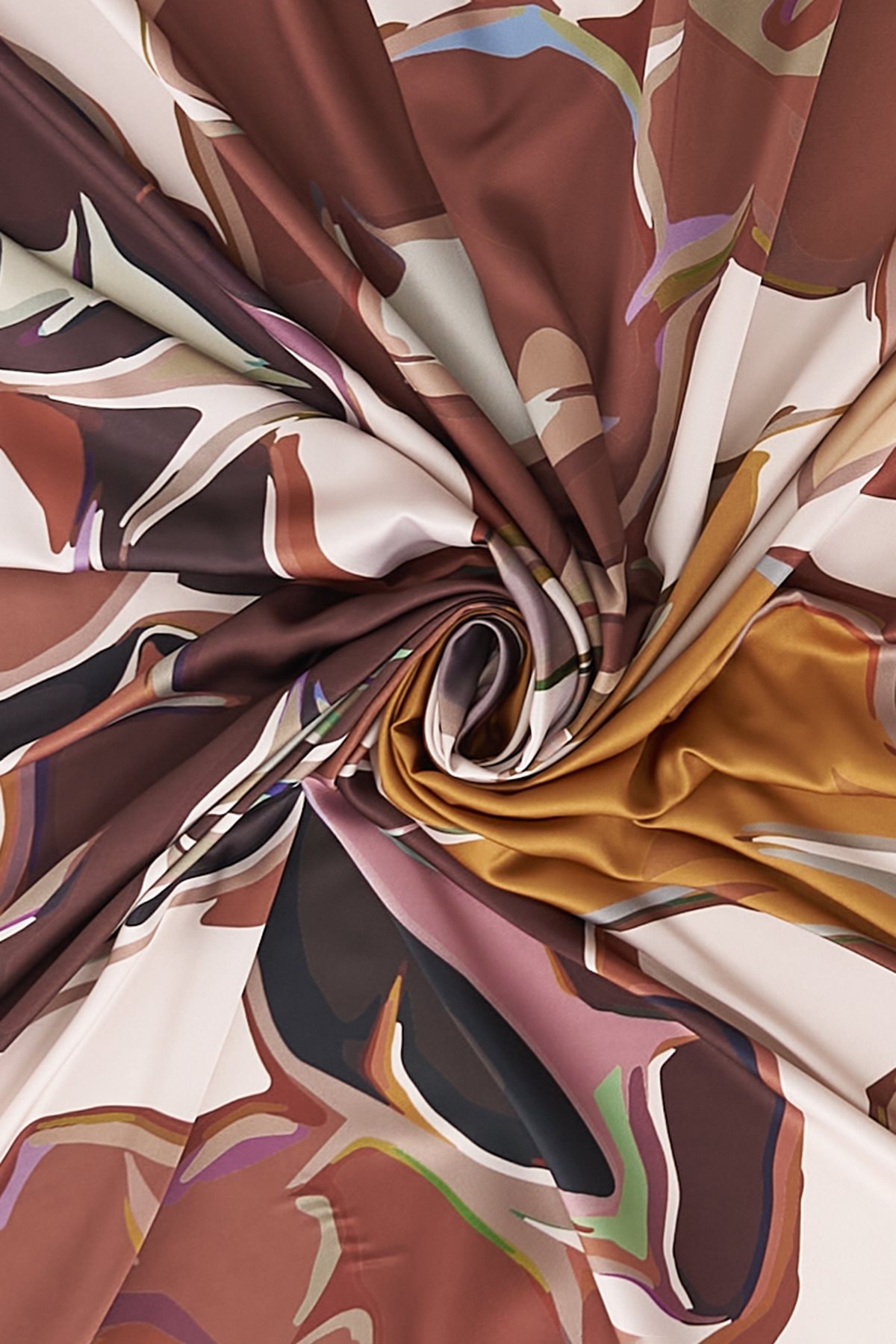 Floral Patterned Scarf Brown